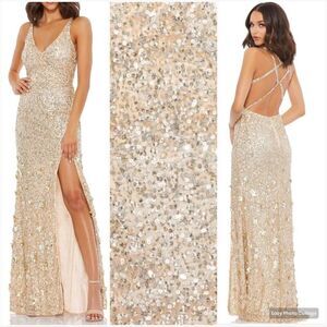 Mac Duggal 93800 Womens SEQUINED STRAPPY SLEEVELESS GOWN Dress